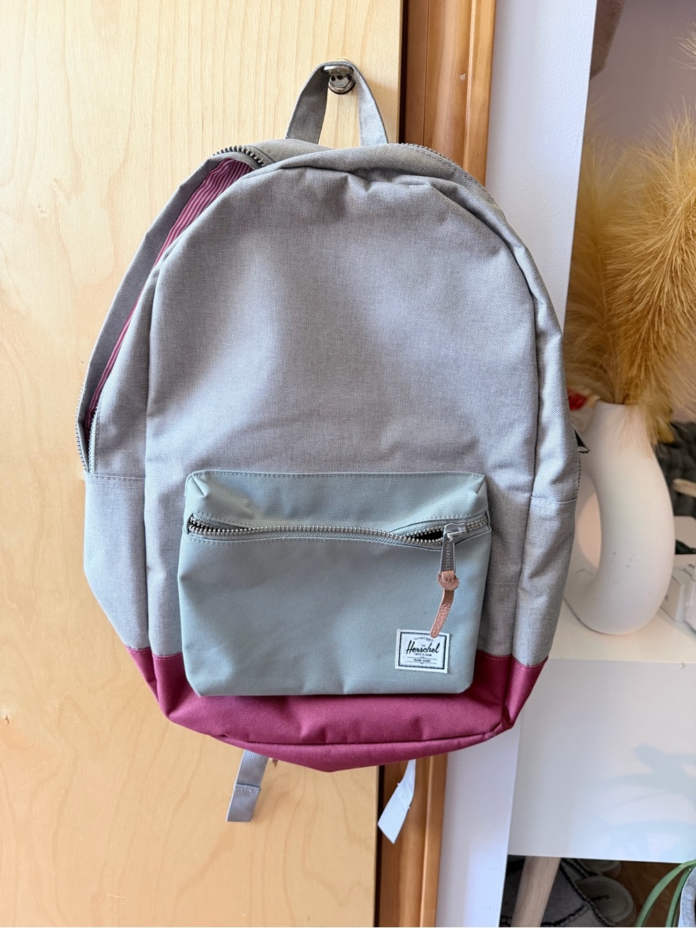 Herschel Supply Company Kids Two-Tone Gray and Maroon Backpack